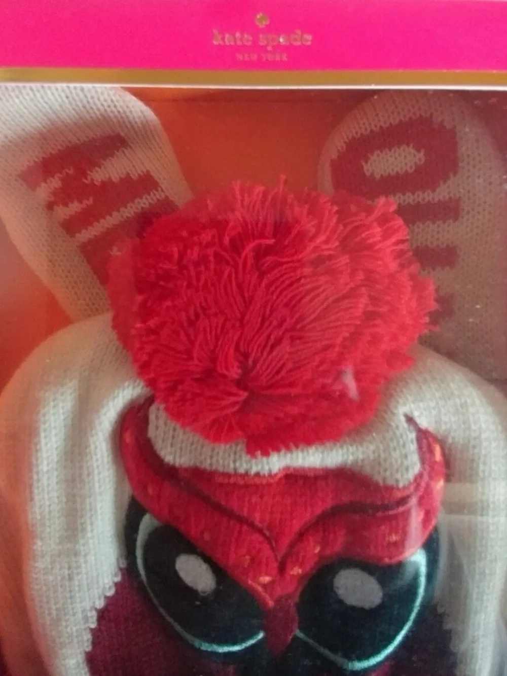 kate spade new york Girls Owl Hat & Mitten Set Wool Knit Lined XXS 2/3